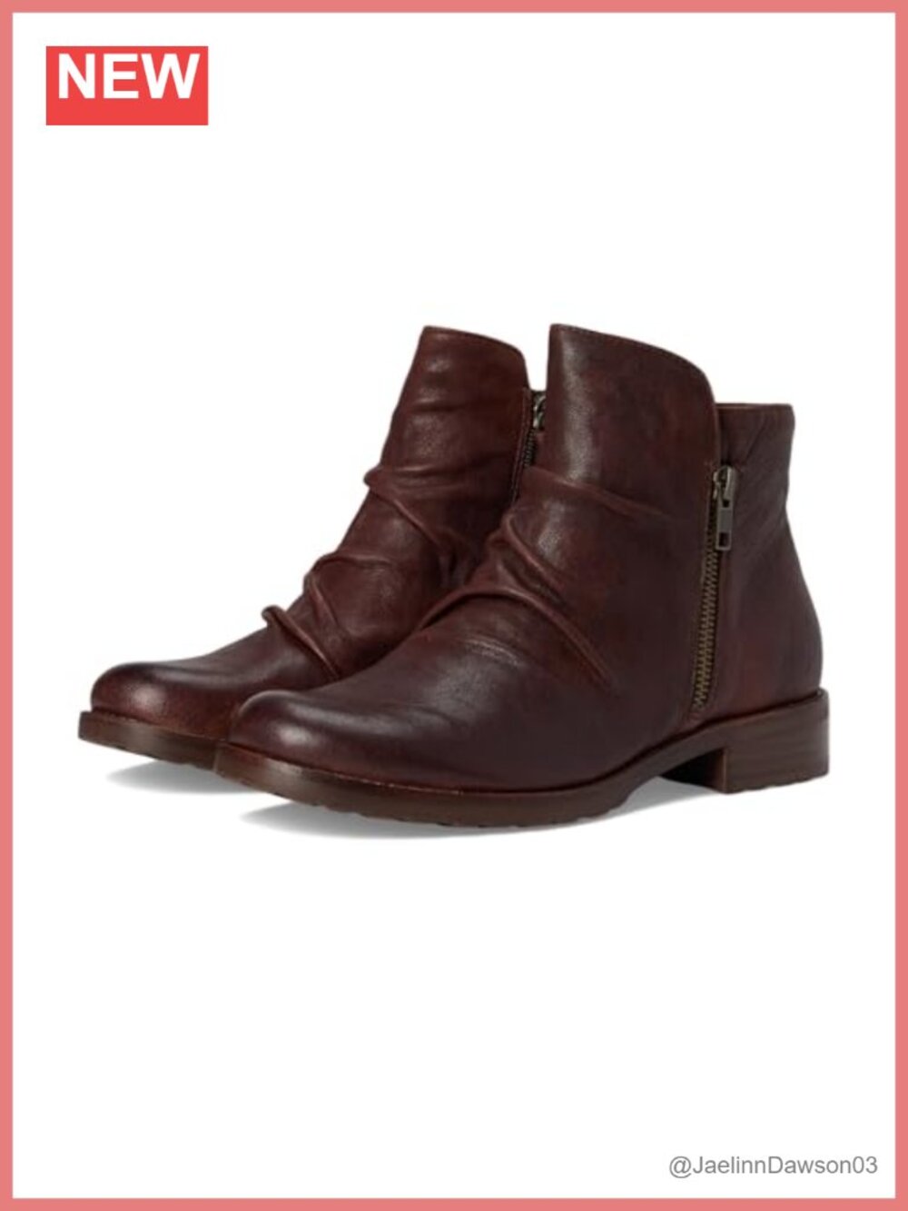 Italian Leather Ankle Bootie with Flexible Outsole and Zipper